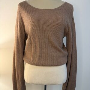 Aritzia Babaton Cozy Brown Crew Neck Wool Sweater Women’s M